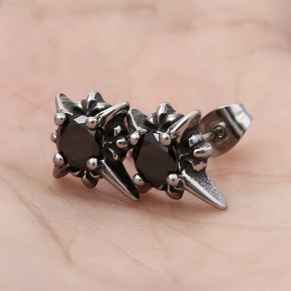 Japanese Brand × Vintage Black Stone Earrings Size ONE SIZE - 6 Thumbnail
