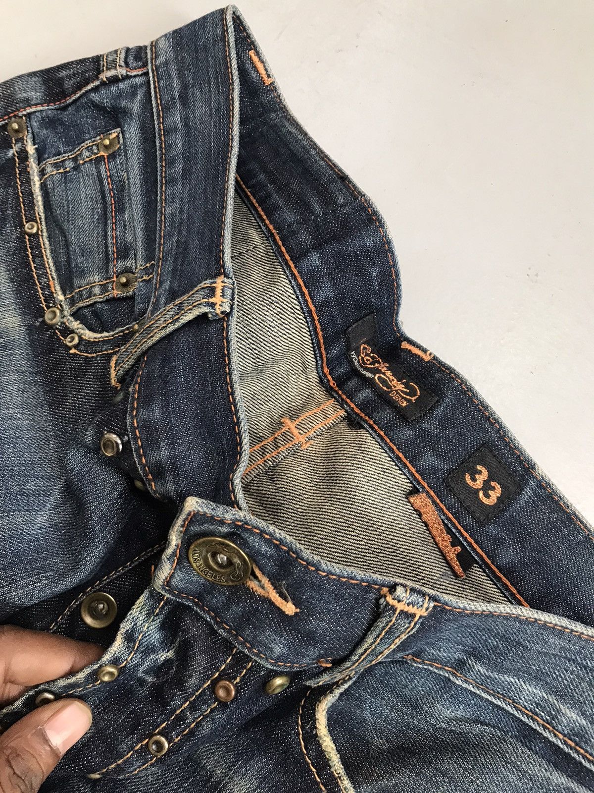 Ed Hardy Vintage Edhardy SpellOut printed denim Size US 34 / EU 50 - 4 Thumbnail