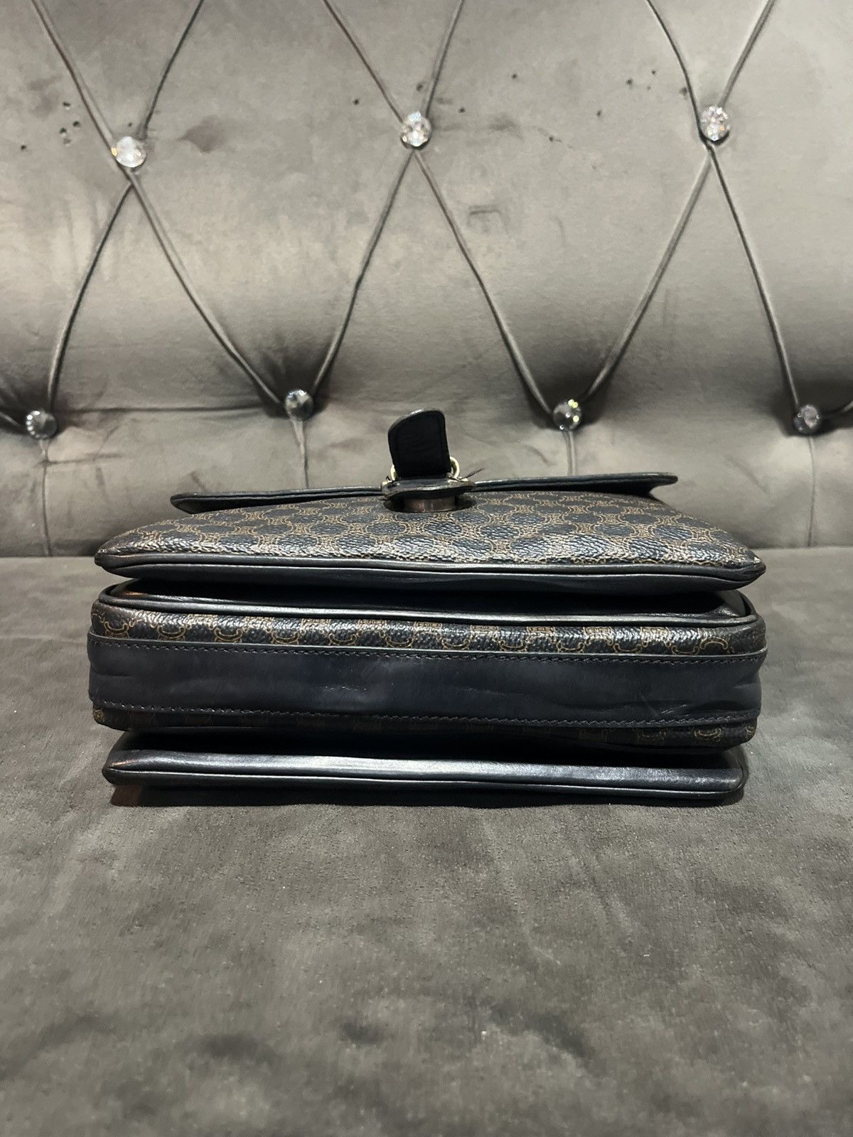 Celine Celine Vintage Macadam PVC Shoulder Bag Black Size ONE SIZE - 4 Thumbnail