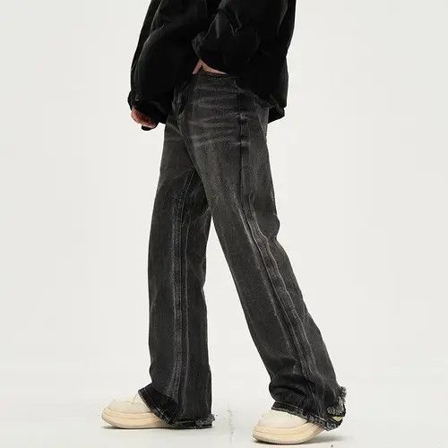 Japanese Brand Baggy streetwear y2k flared ripped jeans pants wide leg Size US 32 / EU 48 - 3 Thumbnail