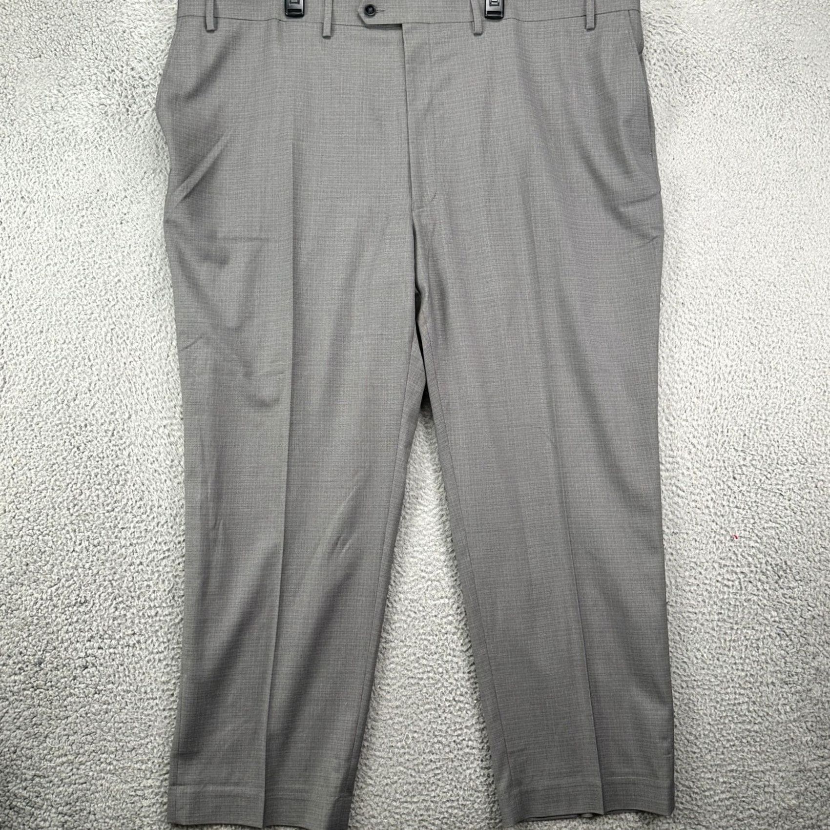 Vintage Shaquille O'neal Dress Pants Mens XL Gray Plaid Flat Front Stretch Big Tall 50in Waist 31in Inseam Size US 36 / EU 52 - 2 Thumbnail