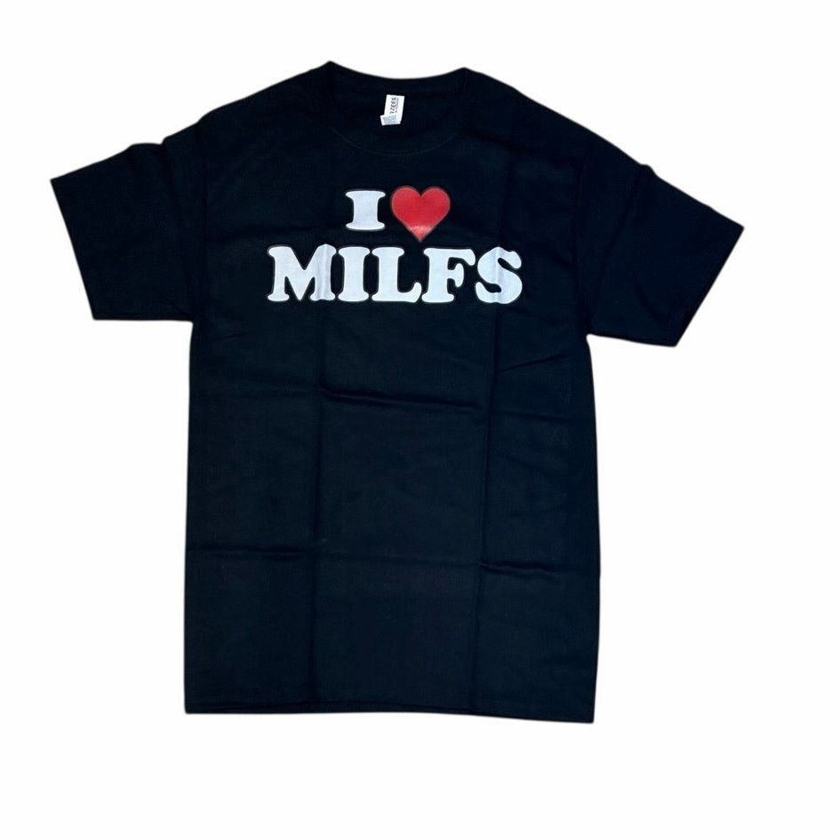 The Unbranded Brand I Heart MILFs Men’s T Shirt Size Small, Black Size US S / EU 44-46 / 1 - 3 Thumbnail