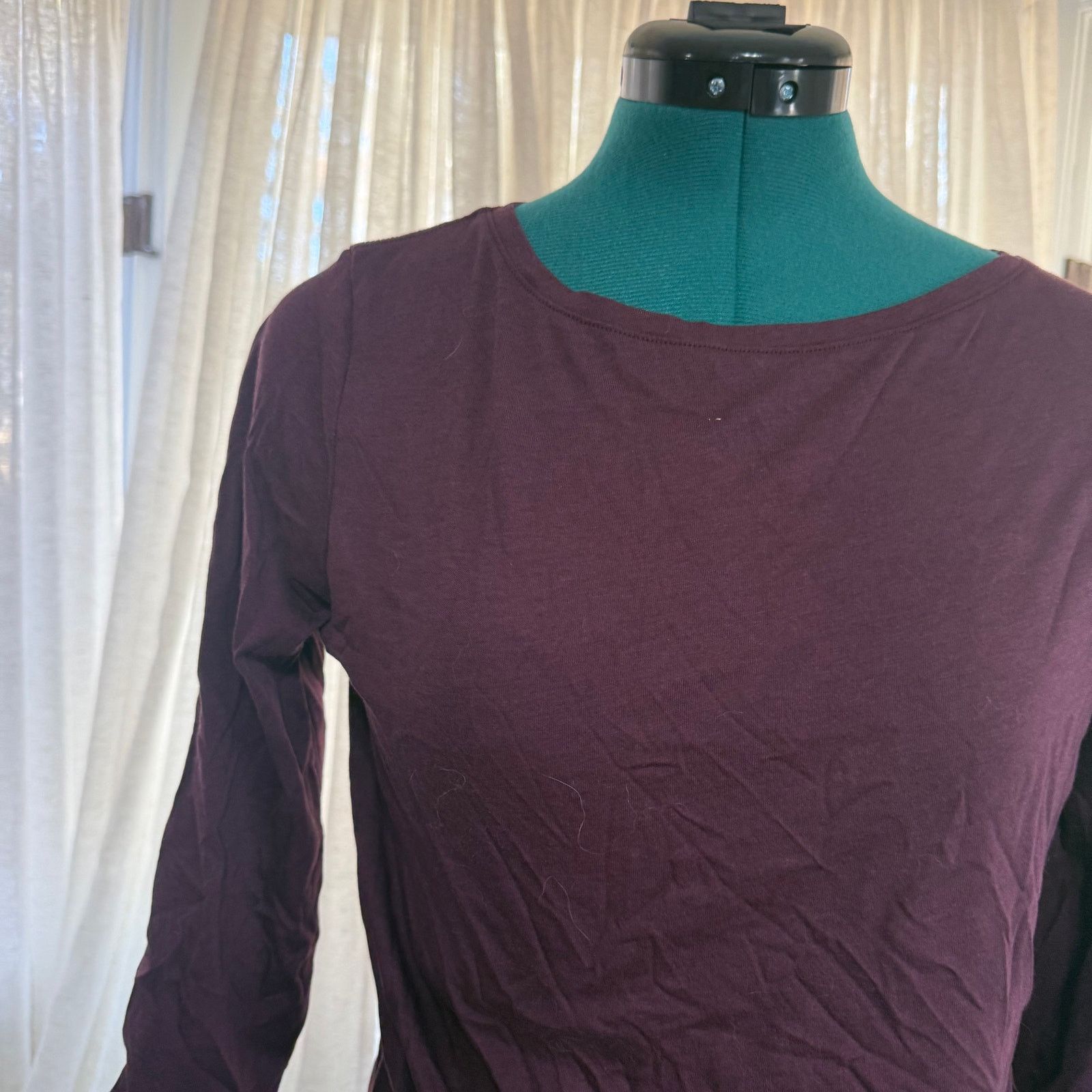 Joie Joie Maroon Cotton Lyocell ¾ Sleeve Top | Sz S Size S / US 4 / IT 40 - 3 Thumbnail