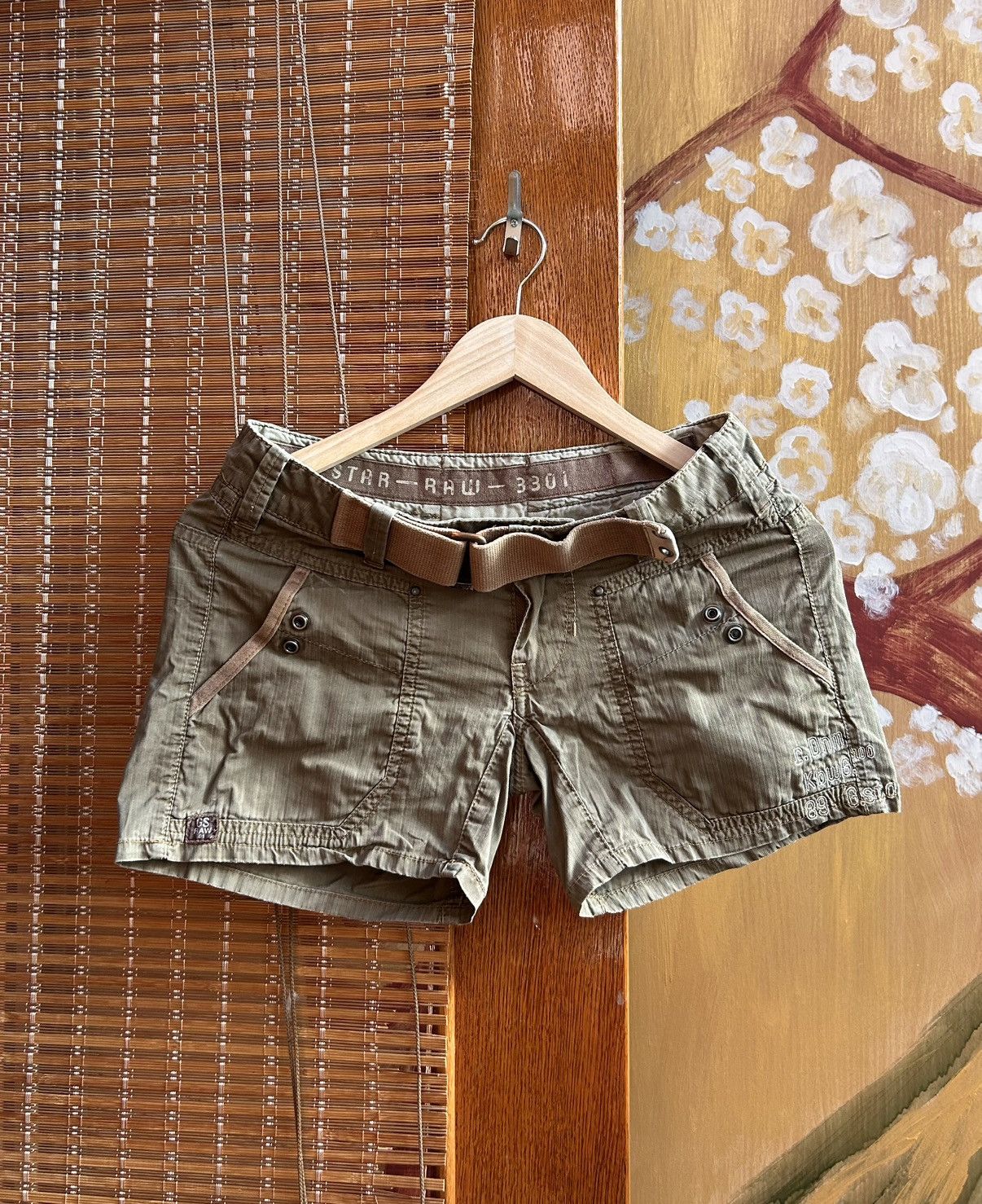 G-Star G-Star Raw Low Rise Shorts Belted Military Y2K Grunge Size 28" / US 6 / IT 42 - 1 Thumbnail