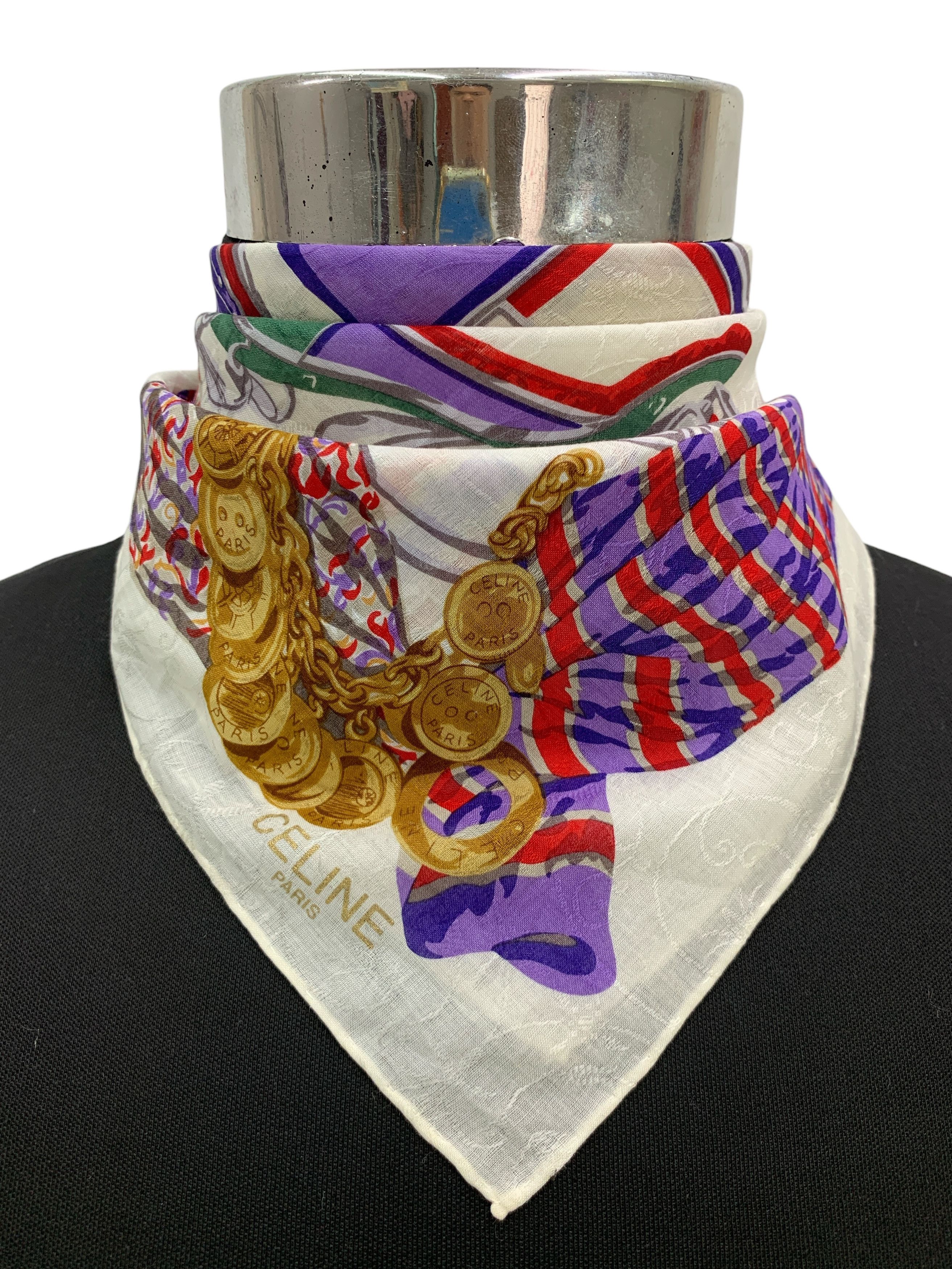 Celine × Vintage Vintage Celine Neckerchief/ Handkerchief - HKA936 Size ONE SIZE - 1 Thumbnail