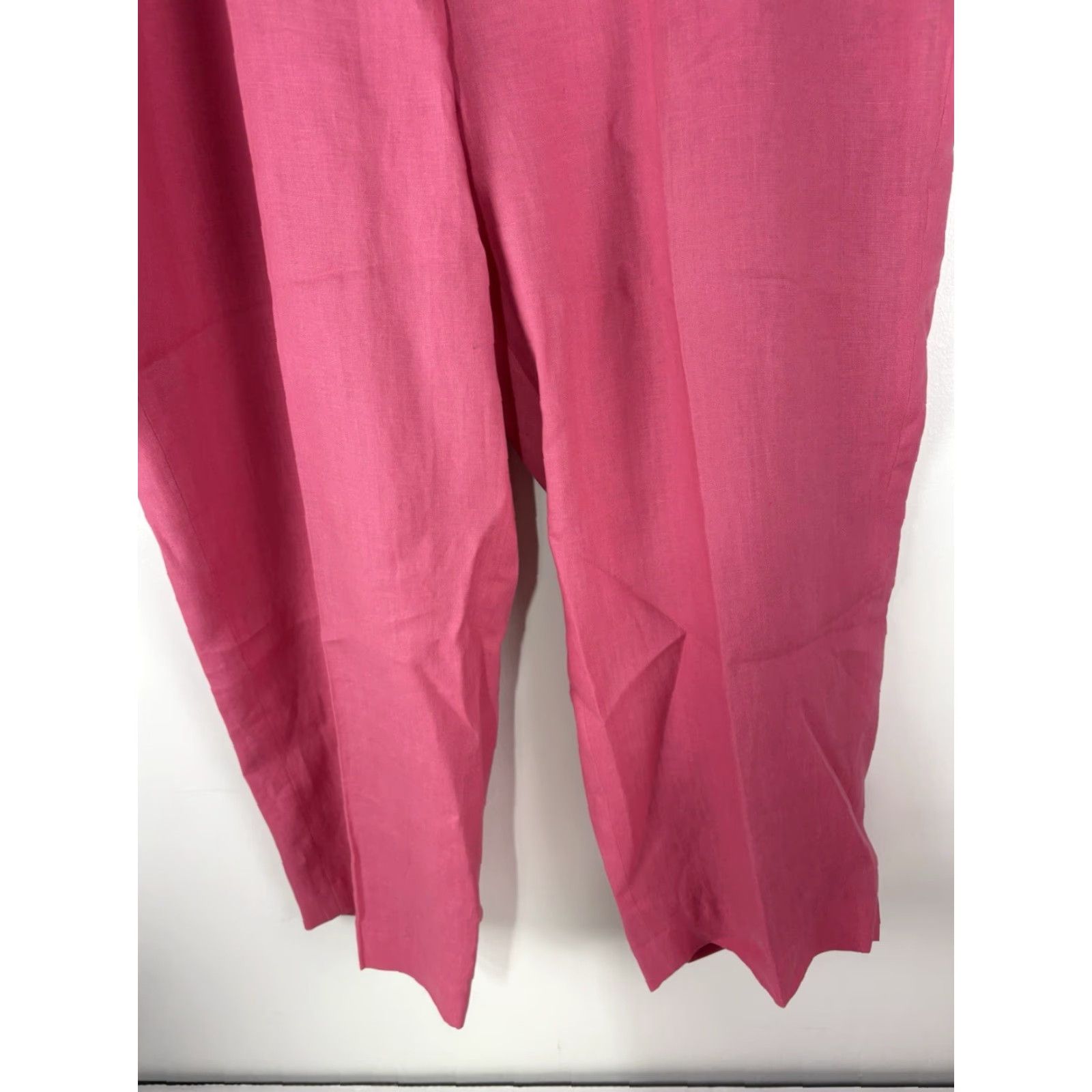 Vintage Parisian Signature Woman Pink Linen Dress Pants Plus Size 22W Wide Leg Classic Fit Womens Size 40" / US 18 - 3 Thumbnail