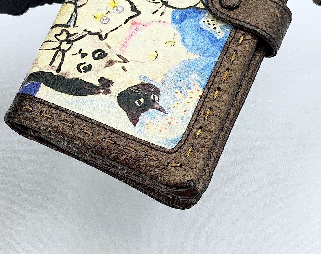 Japanese Brand MANHATTANER'S full leather long wallet cat graphic Size ONE SIZE - 11 Thumbnail