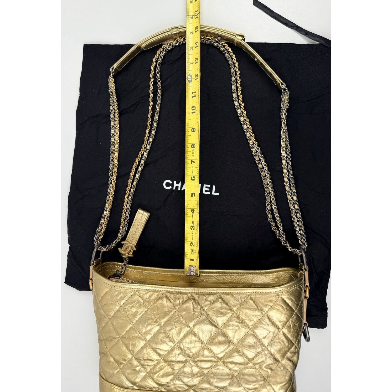 Chanel Chanel Gabrielle Gold Aged Calfskin Large Leather Handbag Size ONE SIZE - 12 Thumbnail