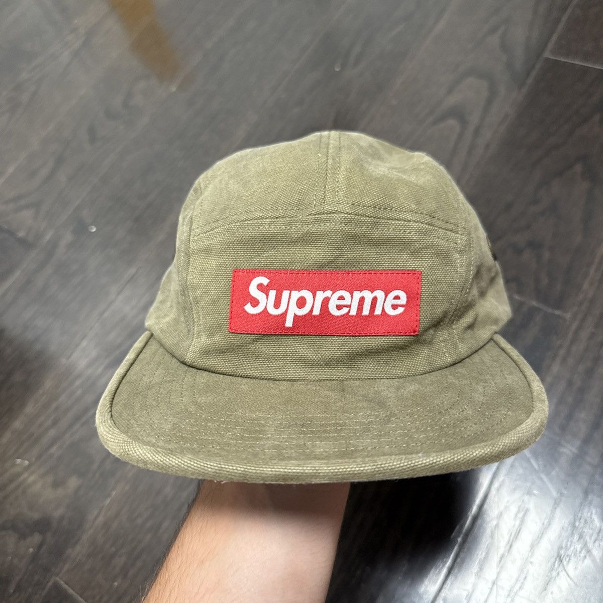 Supreme Supreme Washed Canvas Camp Cap Olive Size ONE SIZE - 1 Thumbnail