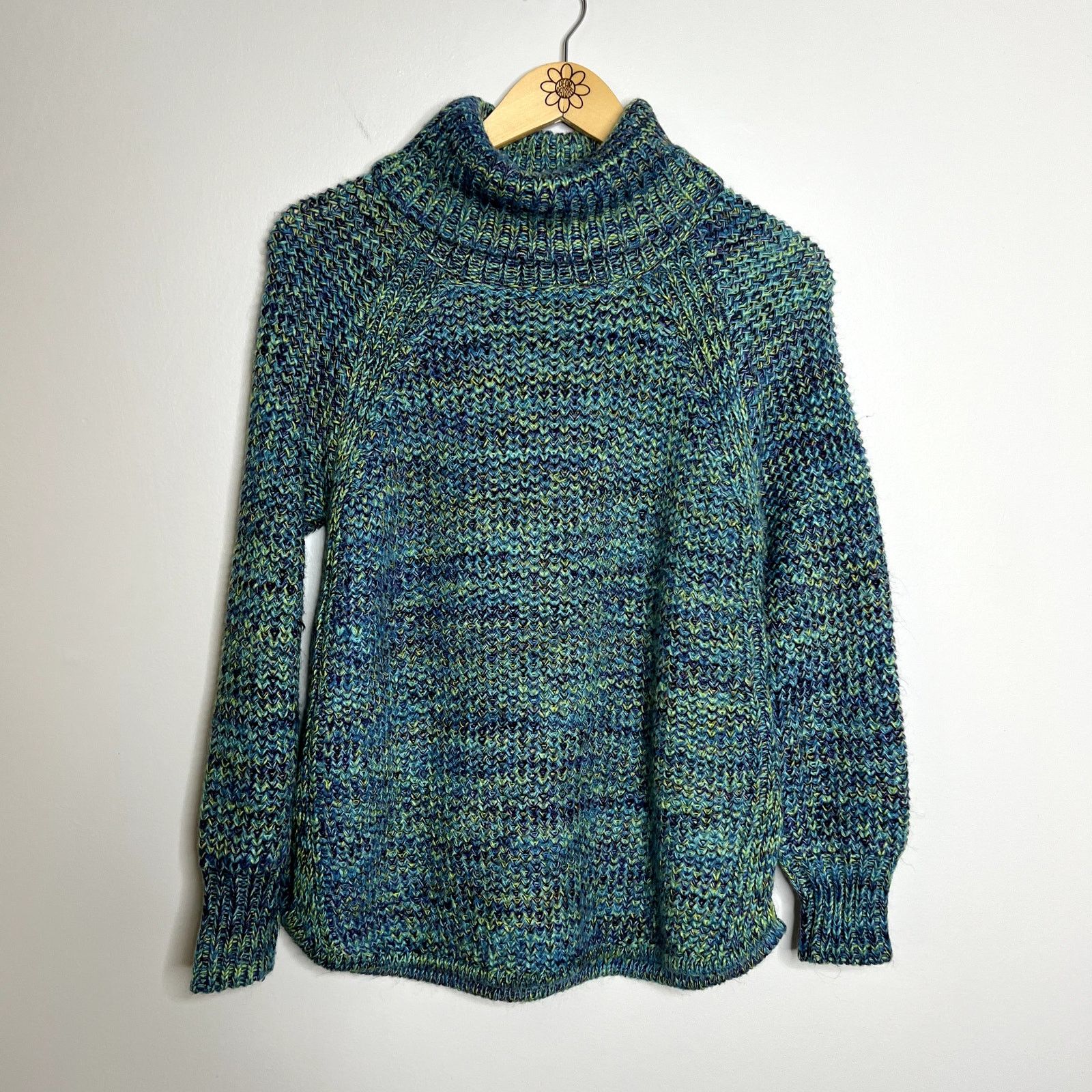 Other Vintage John Paul Richard Blue Knit Turtleneck Sweater Size S / US 4 / IT 40 - 4 Thumbnail