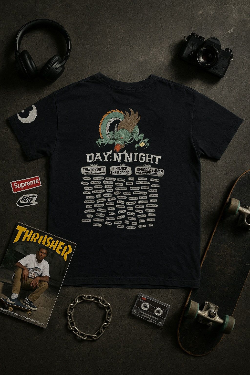 Band Tees VINTAGE BAND TEE DAY NIGHT CONCERT TRAVIS SCOTT KENDRICK TEE Size US S / EU 44-46 / 1 - 1 Thumbnail
