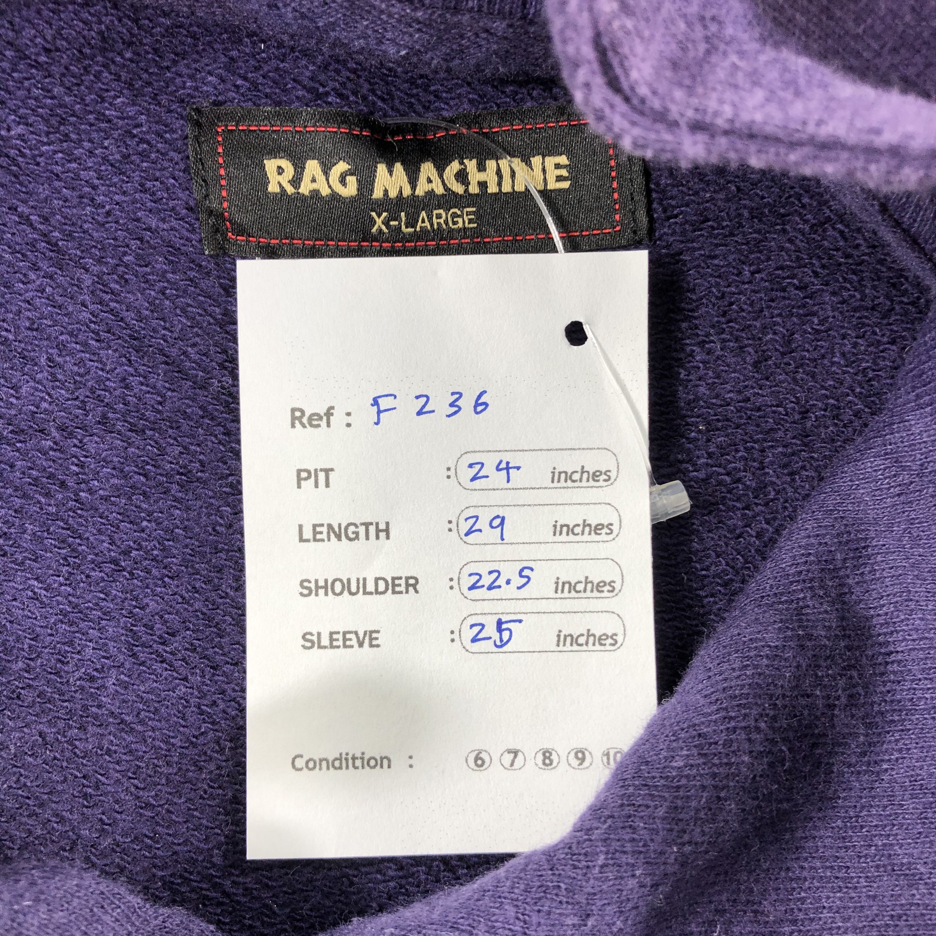 Japanese Brand Rag Machine Purple Pullover Blank Hoodies F236 Size US L / EU 52-54 / 3 - 5 Thumbnail