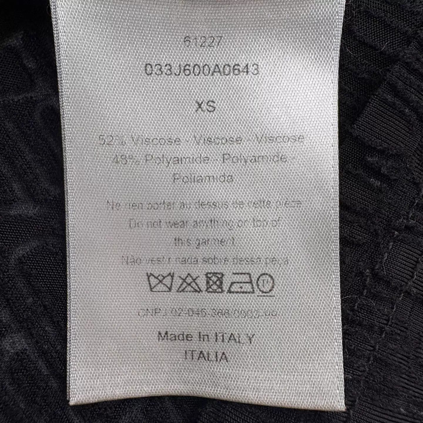 Dior Dior Cutout Logo Short Sleeve Black XS Size US XS / EU 42 / 0 - 6 Thumbnail