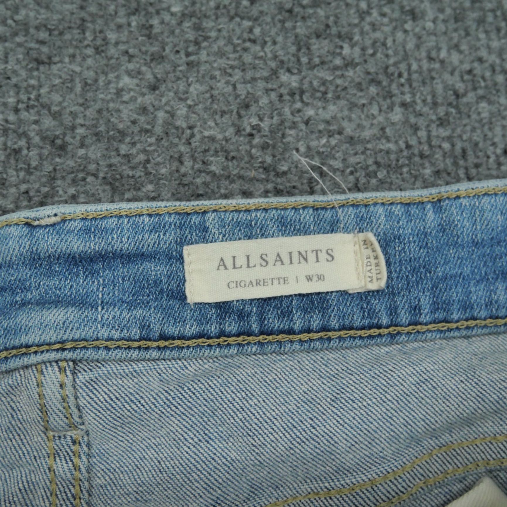 Allsaints AllSaints Jeans Womens 30 Blue Denim Pants Cropped Distressed Button Fly Skinny Regular Size 24" / US 00 / IT 34 - 6 Thumbnail