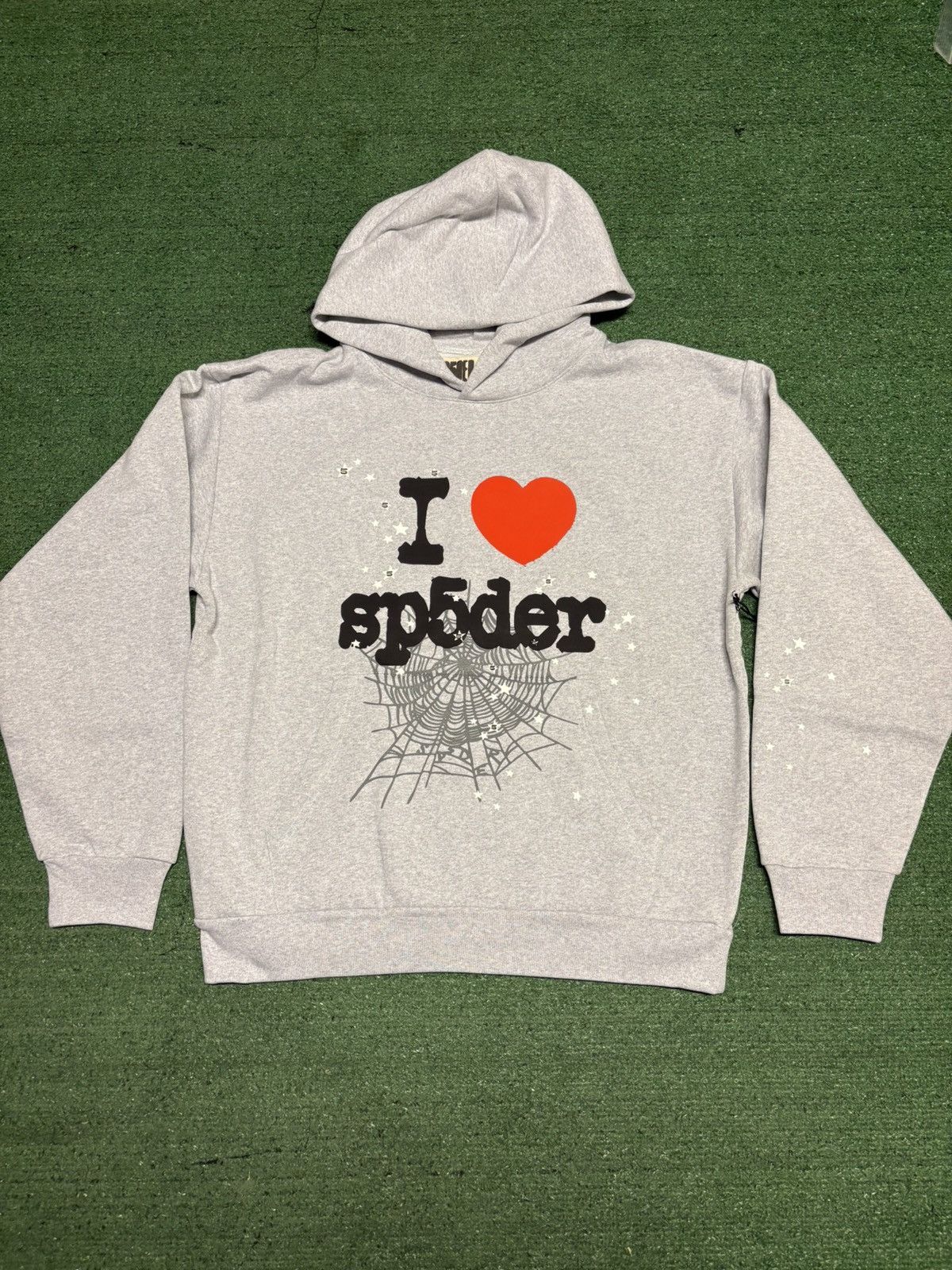 Sp5der Sp5der Hoodie “Heather Grey” | Grailed