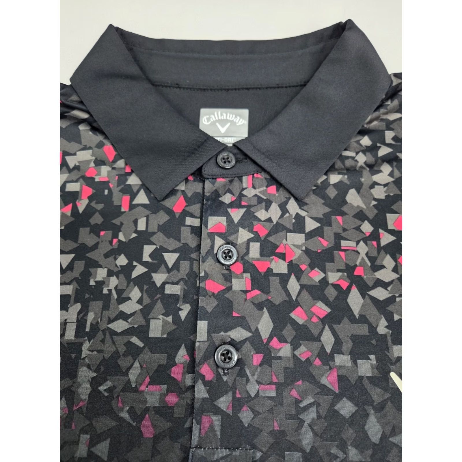 Callaway Callaway Opti-Dri Mens Short Sleeve Black Geometric Golf Polo Shirt XL Size US XL / EU 56 / 4 - 3 Thumbnail