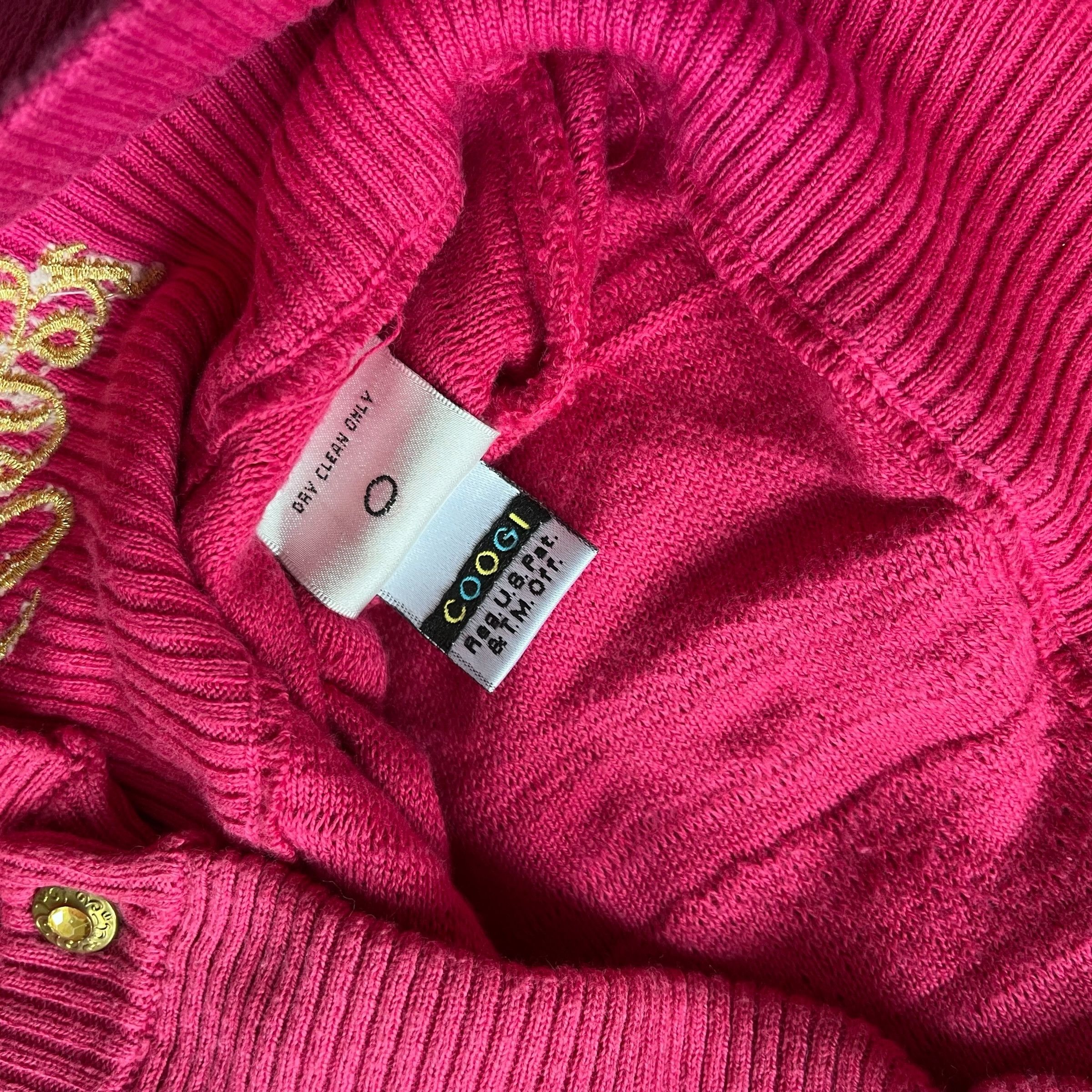 Coogi Vintage Y2K Women's Coogi 3D Textured Knit Pink Cardigan Size M / US 6-8 / IT 42-44 - 5 Thumbnail