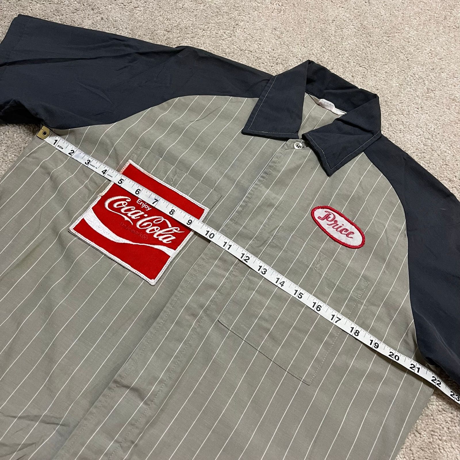 Other Vintage 70s Coca-Cola Unitog Union Grey Pinstripe Work Shirt Size US L / EU 52-54 / 3 - 5 Thumbnail