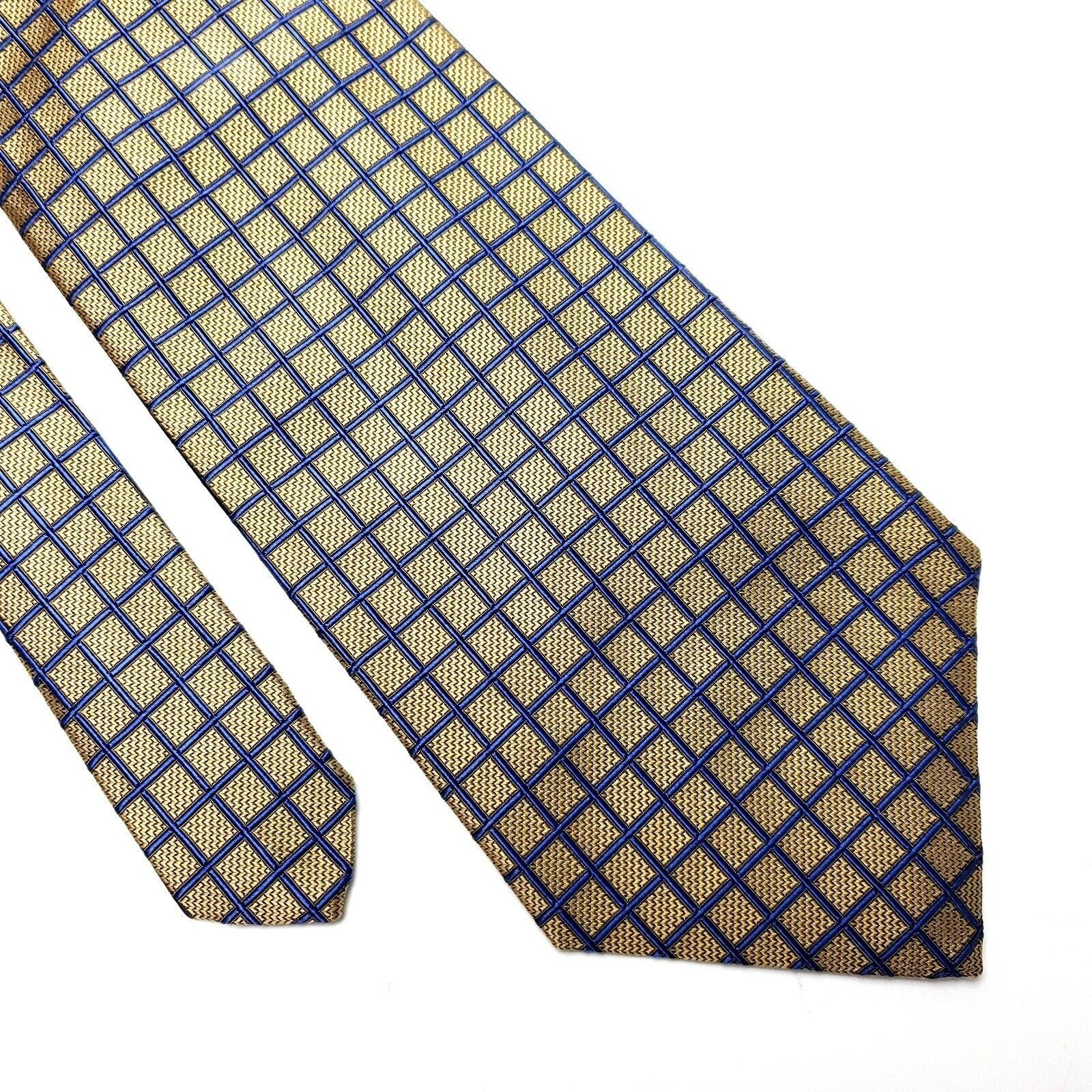 Lands' End Lands End Silk Tie Gold Blue Woven Geometric USA Size ONE SIZE - 1 Thumbnail