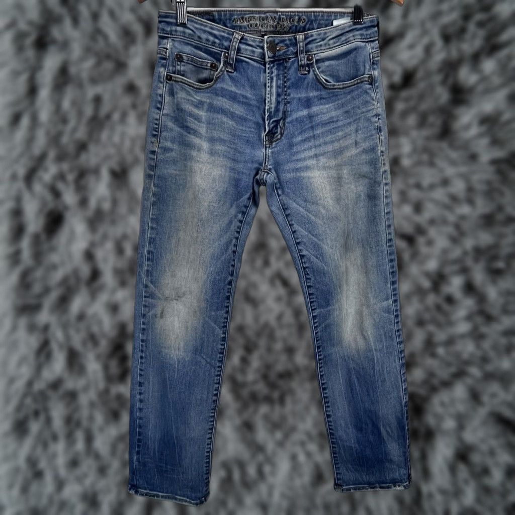 American Eagle Outfitters American Eagle Straight Jeans 29x32 Mens Medium Wash Blue Denim Preppy Size US 29 - 1 Thumbnail