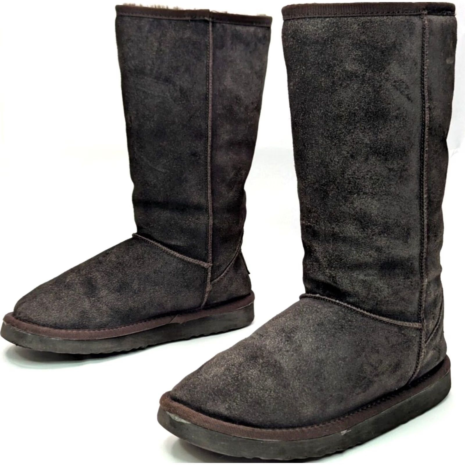 Ugg UGG Australia Suede Sheepskin Wool Lined Classic Boots 12" Tall Women 6 Brown Vintage Size US 6 / IT 36 - 5 Thumbnail