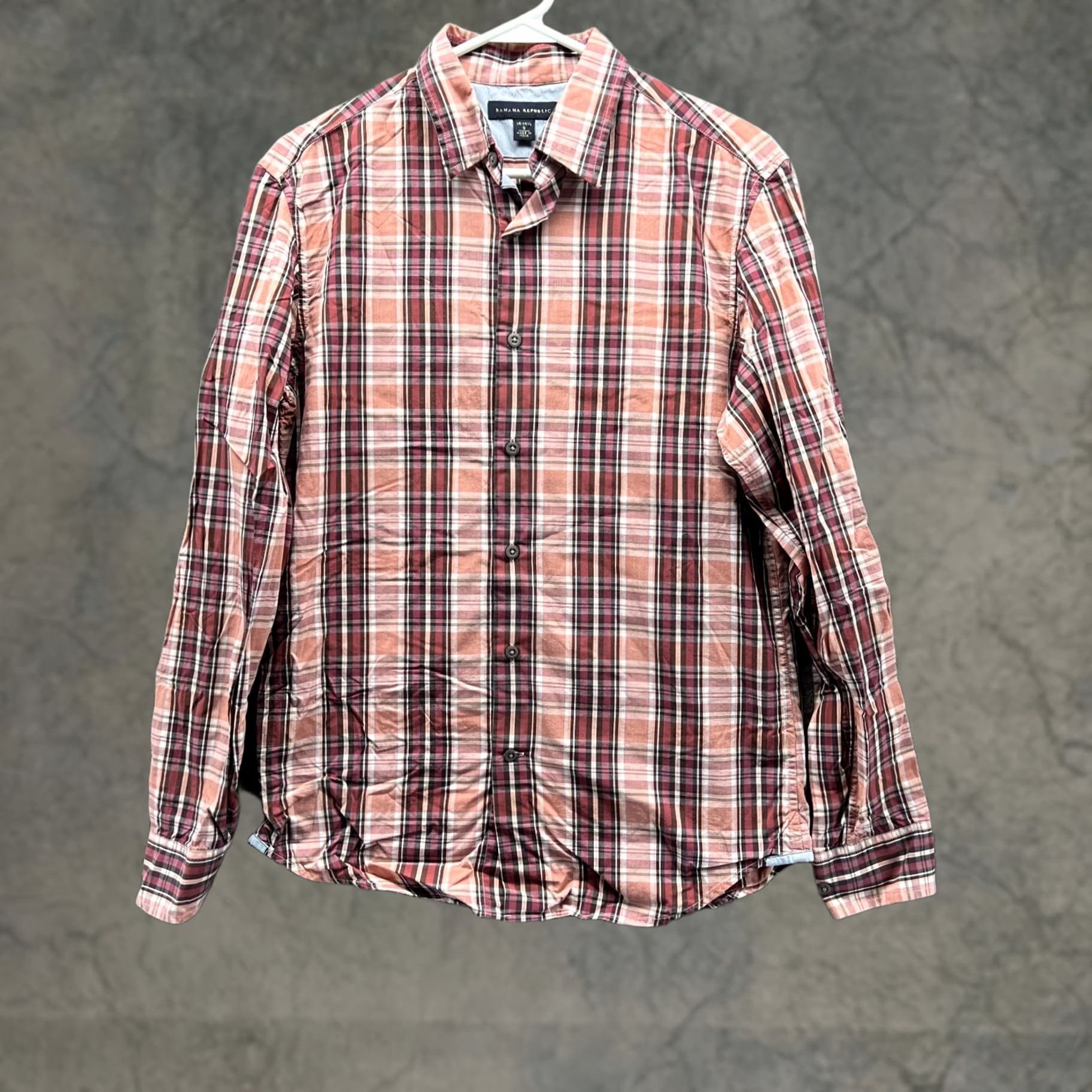 Banana Republic VINTAGE Banana Republic Shirt Men Small Adult Red Plaid Button-Down Casual Preppy Dress Size US S / EU 44-46 / 1 - 1 Thumbnail