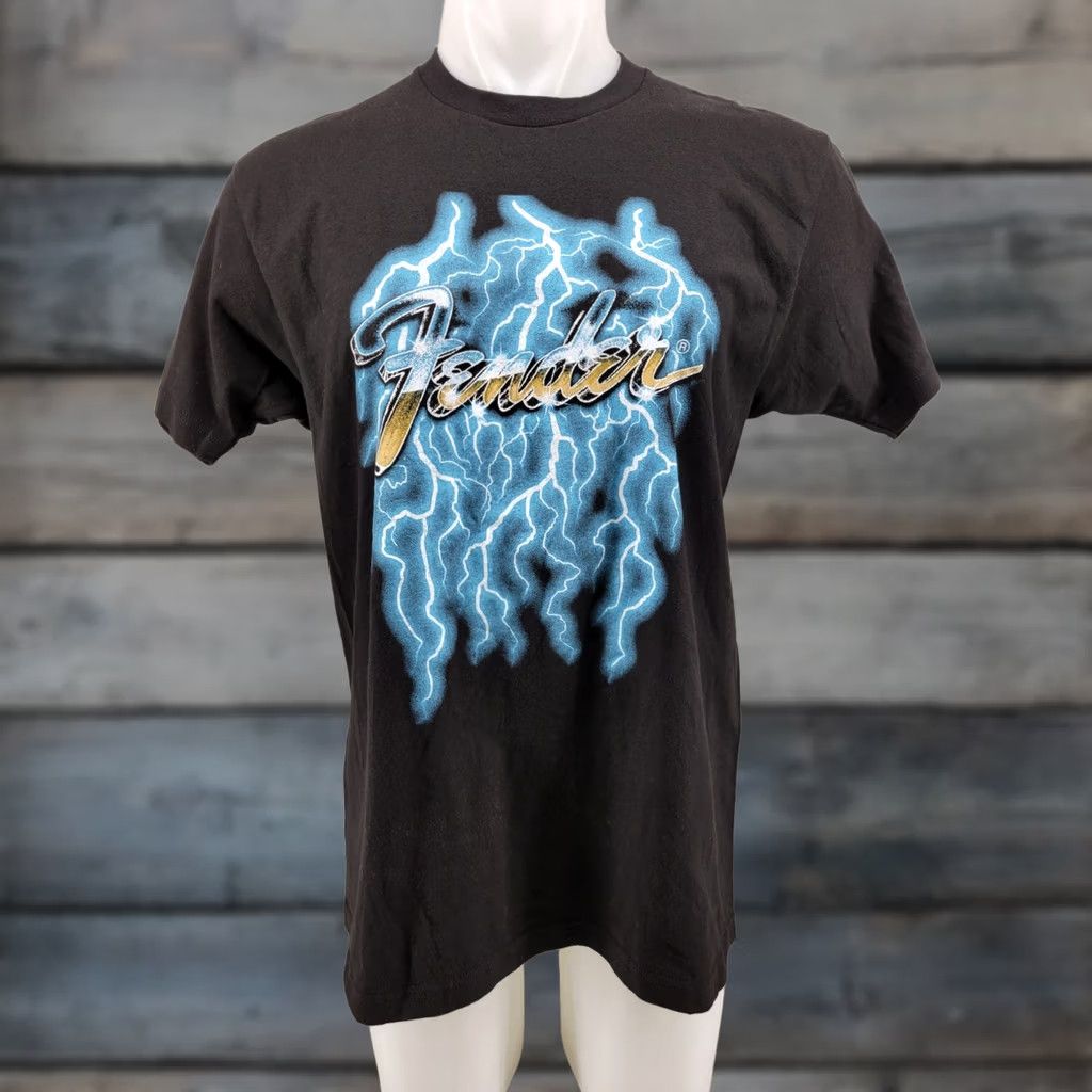 Fender Fender Lighting Shirt Adult Large Black Guitar Graphic Tee Mens Size US L / EU 52-54 / 3 - 1 Thumbnail