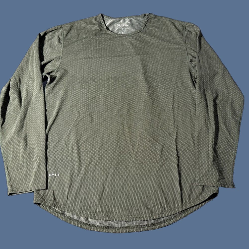 Olive BYLT Mens Large Olive Green Premium Basics Long Sleeve Performance Tee Shirt Size US L / EU 52-54 / 3 - 1 Thumbnail
