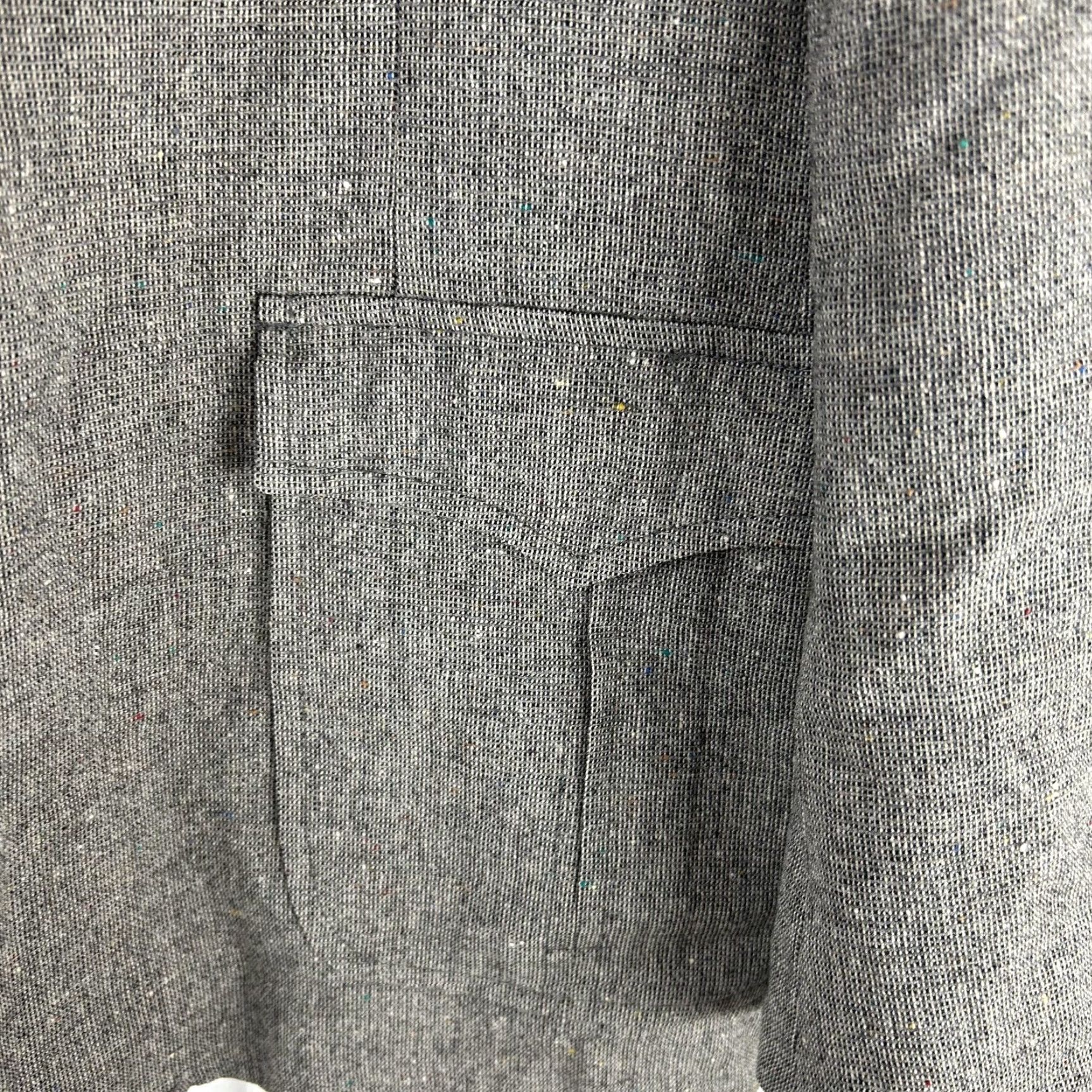 Pendleton VINTAGE Pendleton Sport Coat Mens 48 Gray Wool Tweed Patch Pocket Blazer USA Size 48R - 4 Thumbnail