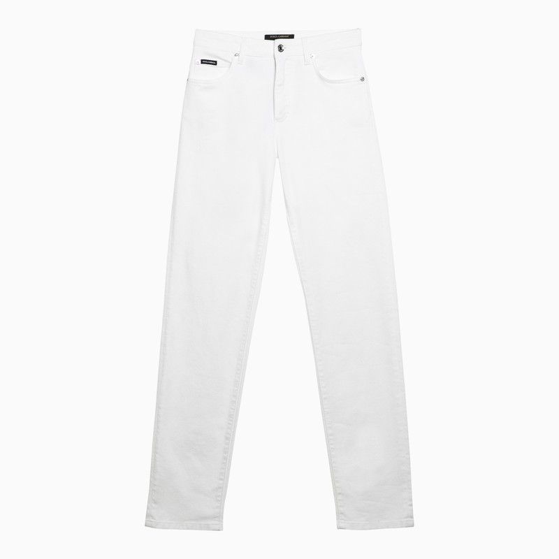 image of Dolce Gabbana Dolce&gabbana Regular White Cotton Pants, Women's (Size 26)