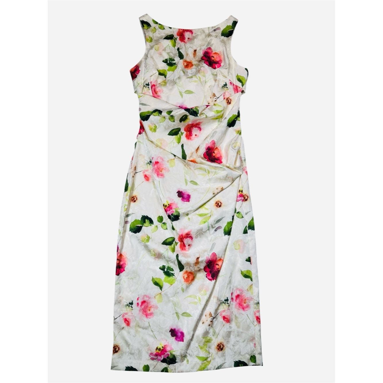 Elia Maurizi NWT New $168 Eliza J Jacquard Boat Neck Floral Sheath Midi Size M / US 6-8 / IT 42-44 - 2 Thumbnail
