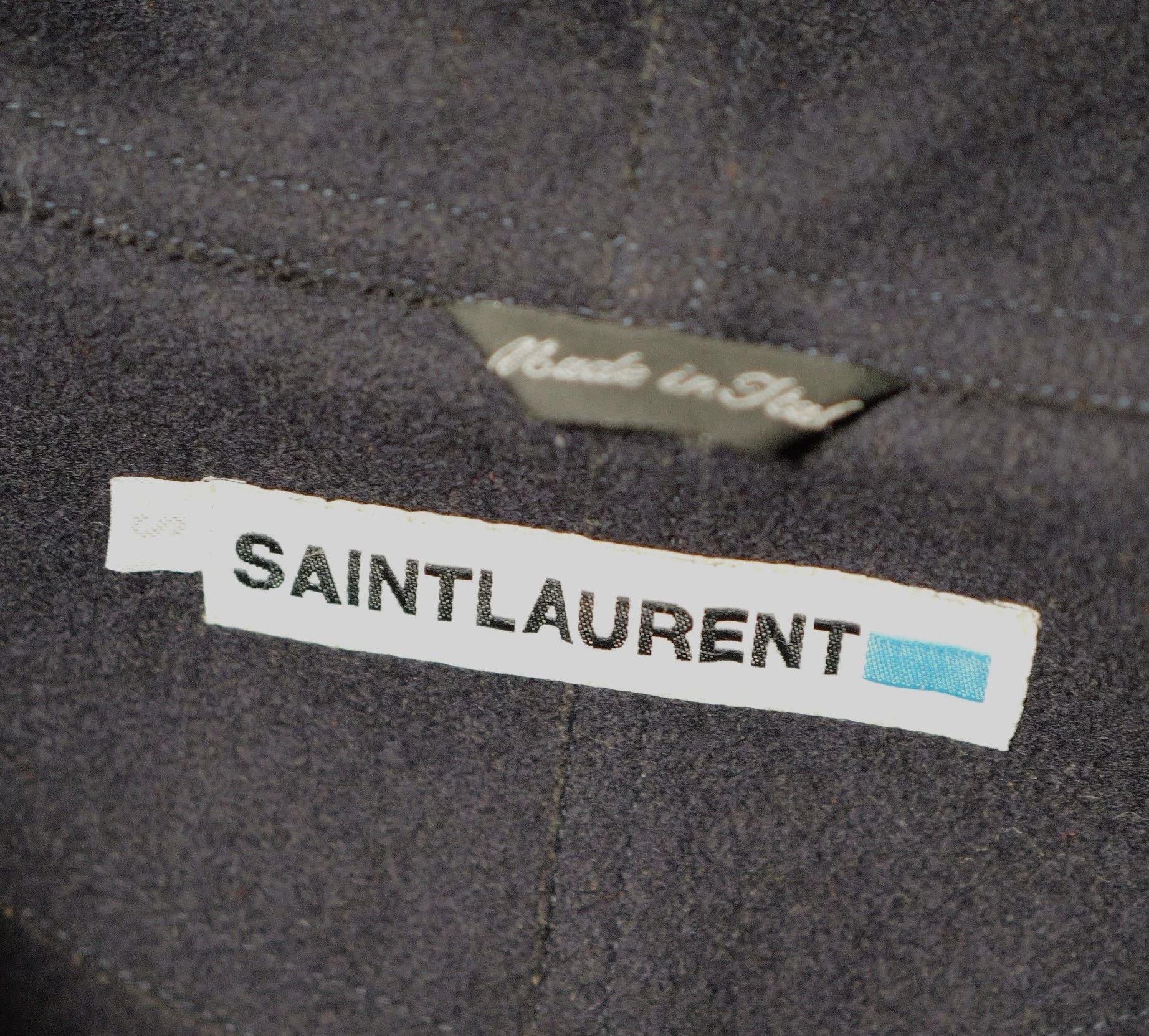 Yves Saint Laurent YSL Hedi Slimane Navy Hooded Zipper Wool Short Vintage Coat Size US S / EU 44-46 / 1 - 3 Thumbnail
