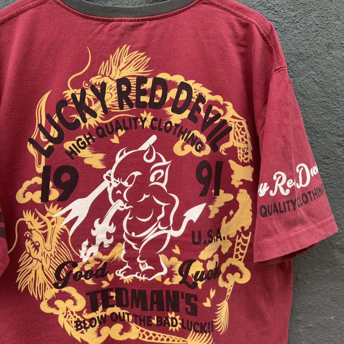 Tedman Vintage Faded Y2K Ted Company Lucky Red Devil ERD GRUNGE TEE Size US XL / EU 56 / 4 - 4 Thumbnail