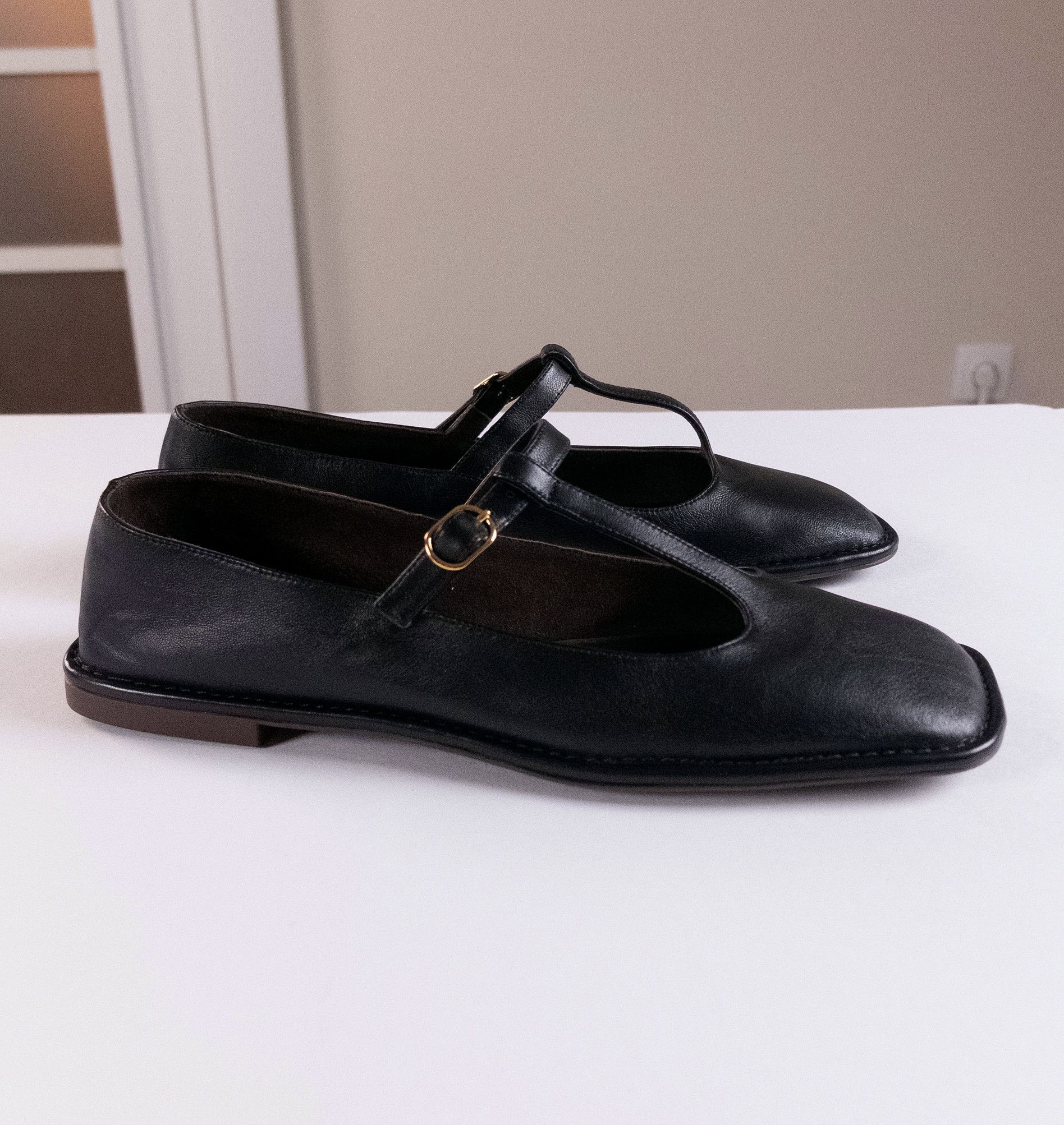 The Row THE ROW black square toe t-strap leather ballet flats 8 38 q Size US 8 / IT 38 - 7 Thumbnail
