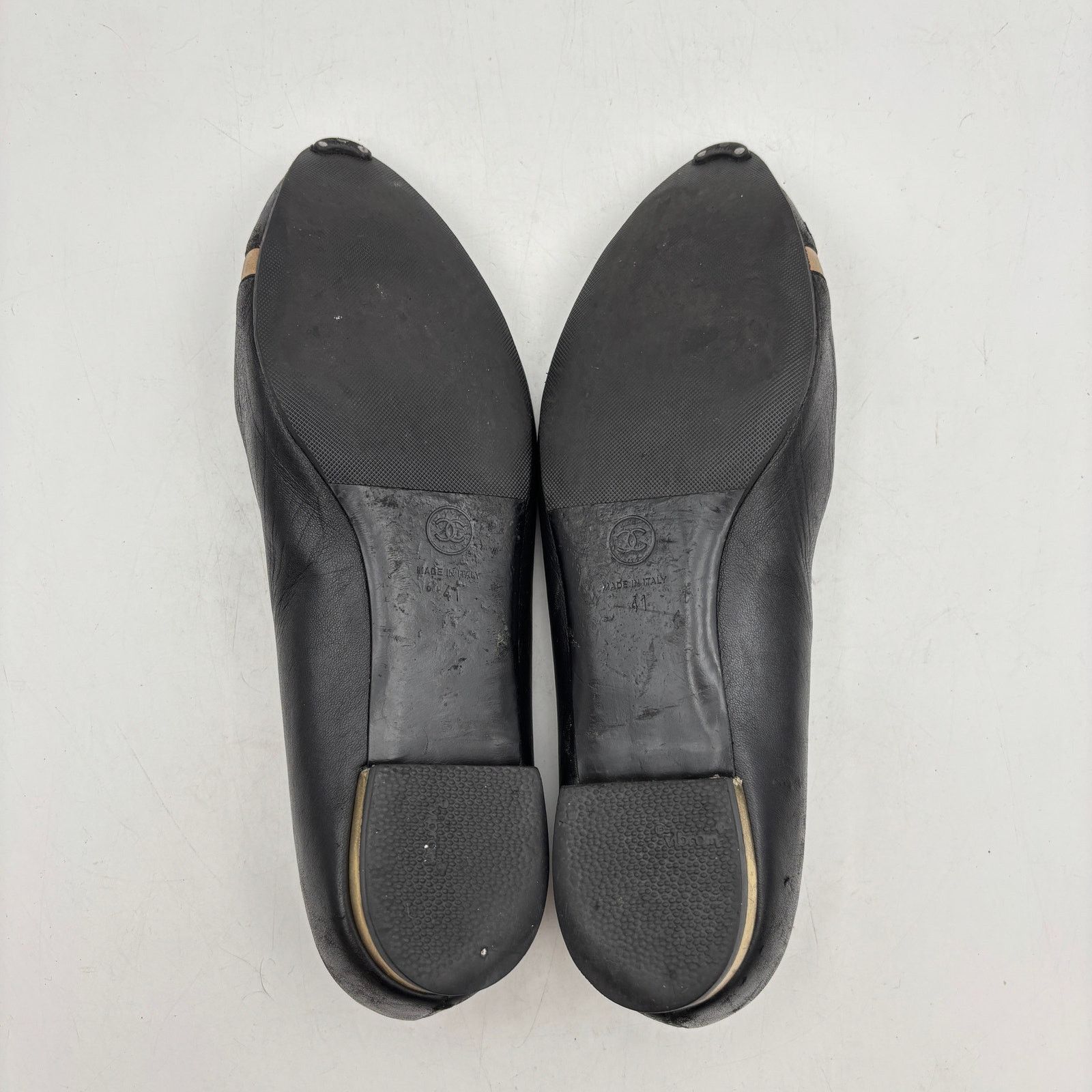 Chanel Chanel Point Toe CC Black Leather Ballet Flats Women's 41 Size US 10.5 / IT 40.5 - 8 Thumbnail