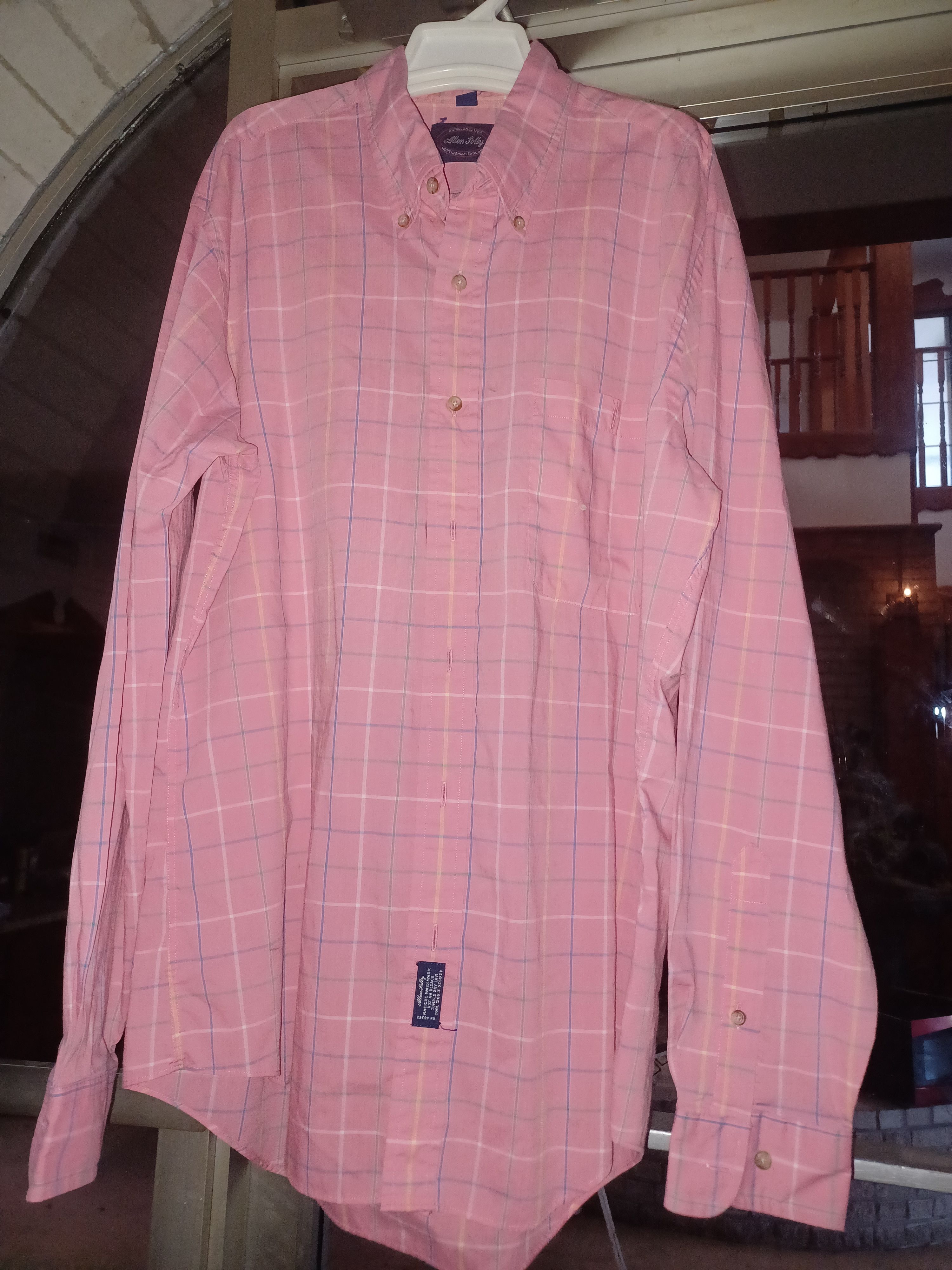 Other Allen Lolly Men's Button-Up Shirt Medium Pink Plaid Size US M / EU 48-50 / 2 - 1 Thumbnail