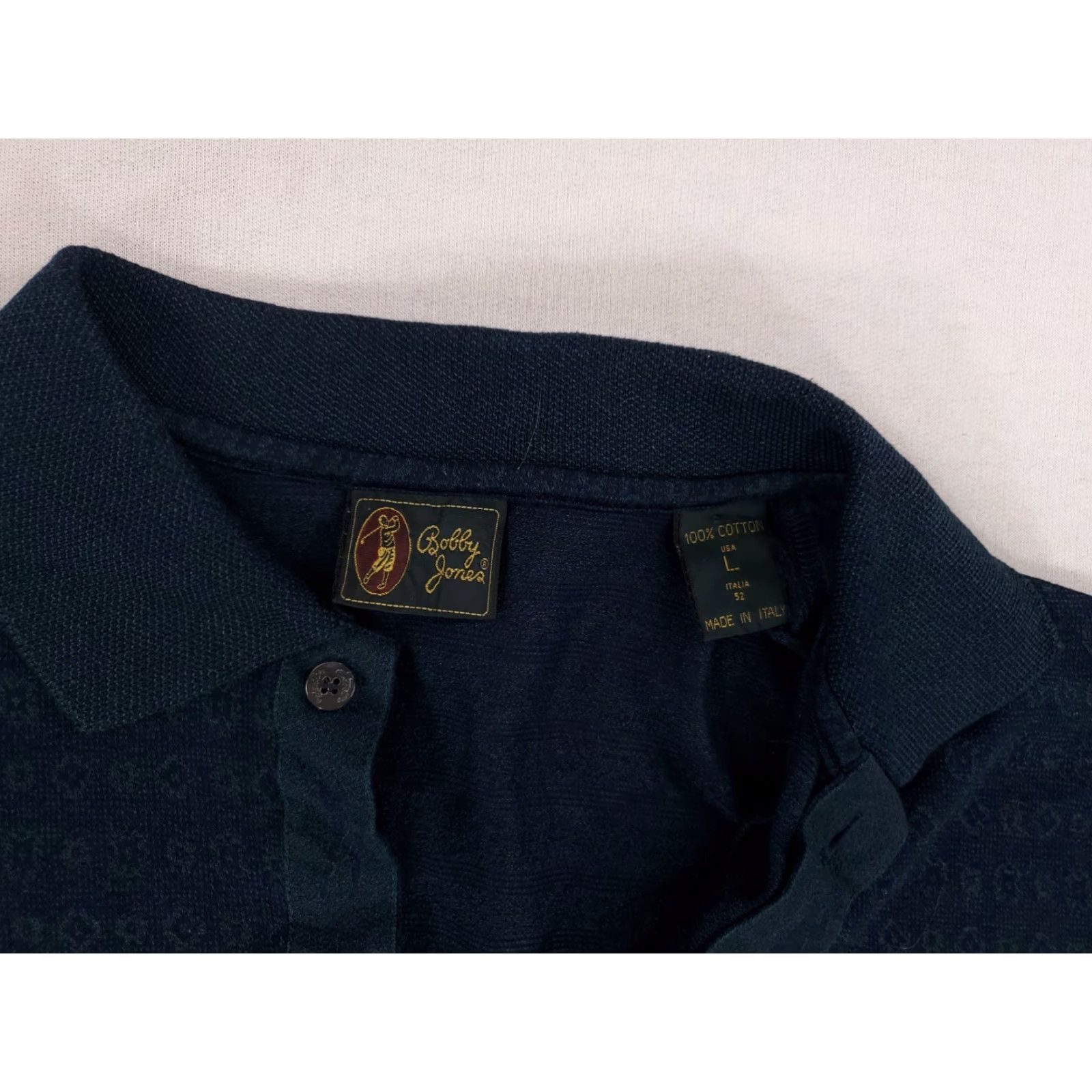 Vintage Bobby Jones Polo Shirt Blue Green Patterned Made in Italy Short Sleeve Mens L Size US L / EU 52-54 / 3 - 3 Thumbnail