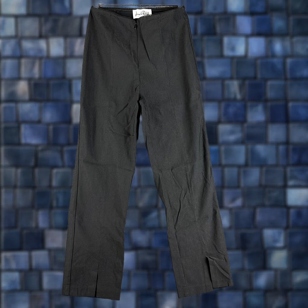 Joseph Ribkoff Joseph Ribkoff Pants Womens 2 Black Stretch Flat Front Straight Ankle Split Hem Pants Size 26" / US 2 / IT 38 - 1 Thumbnail