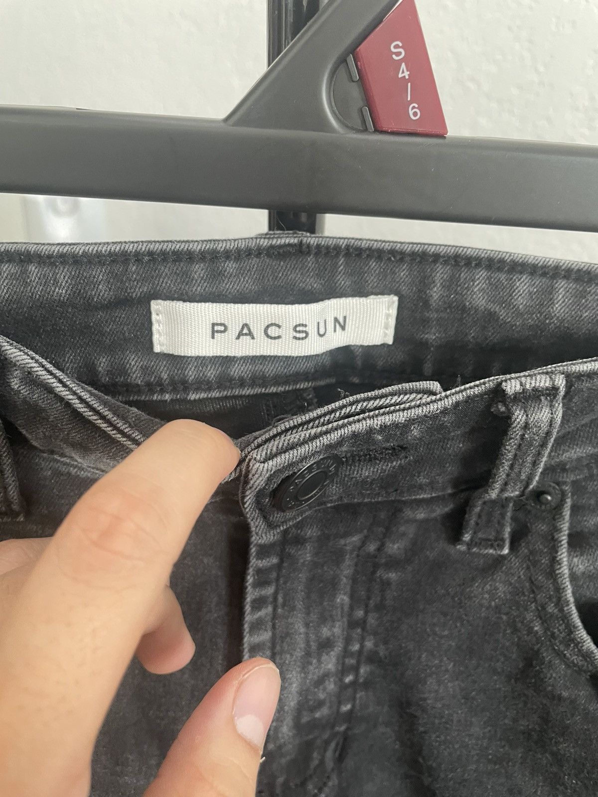 Pacsun PacSun Black Skinny Jeans Distressed Size US 30 / EU 46 - 3 Thumbnail