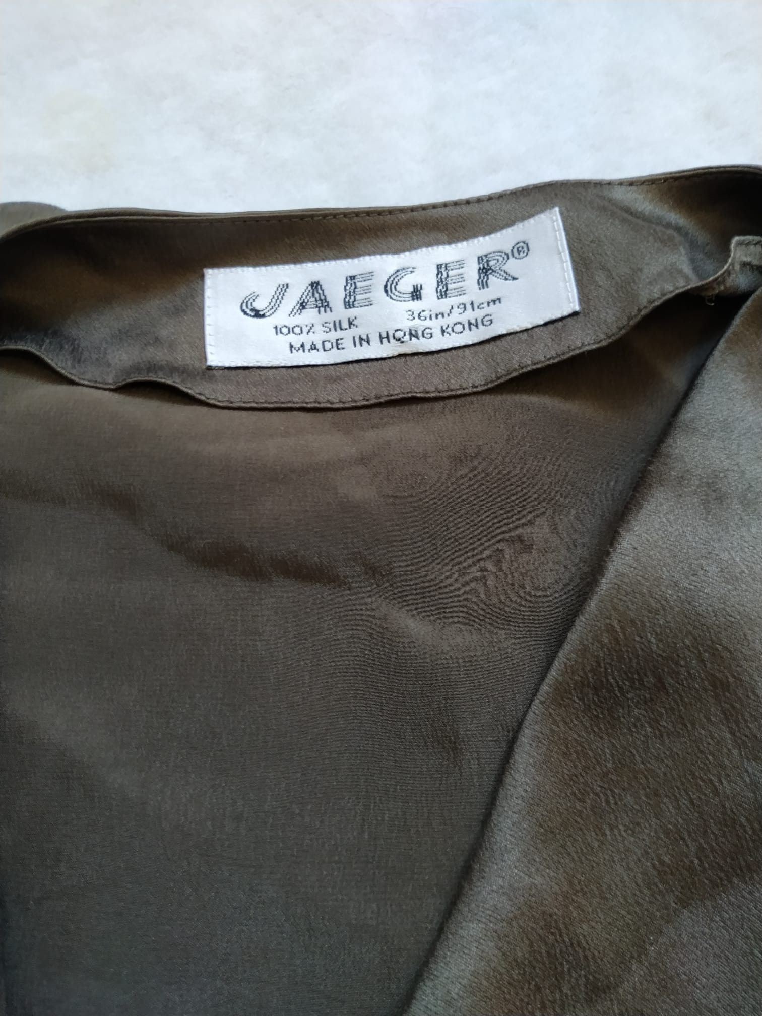 Jaeger Jaeger silk kimono blouse green khaki Size M / US 6-8 / IT 42-44 - 5 Thumbnail
