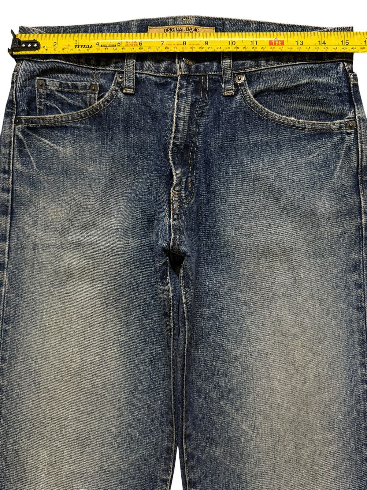 Uniqlo Vintage Y2K Japan Uniqlo Blue Faded Wash Distress Wide Leg Size US 30 / EU 46 - 8 Thumbnail