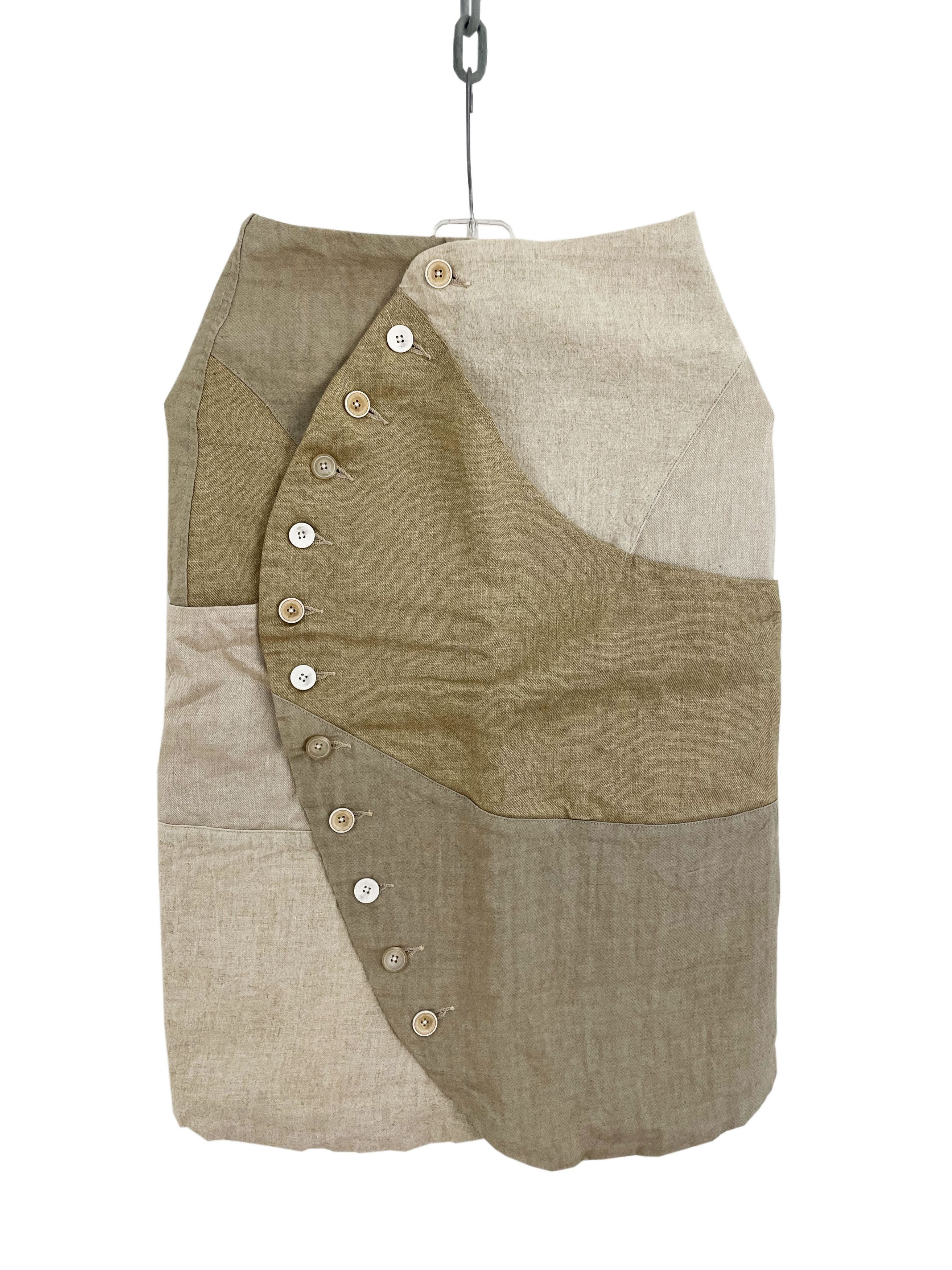 Kapital Linen Patchwork Skirt Size 26" / US 2 / IT 38 - 1 Thumbnail