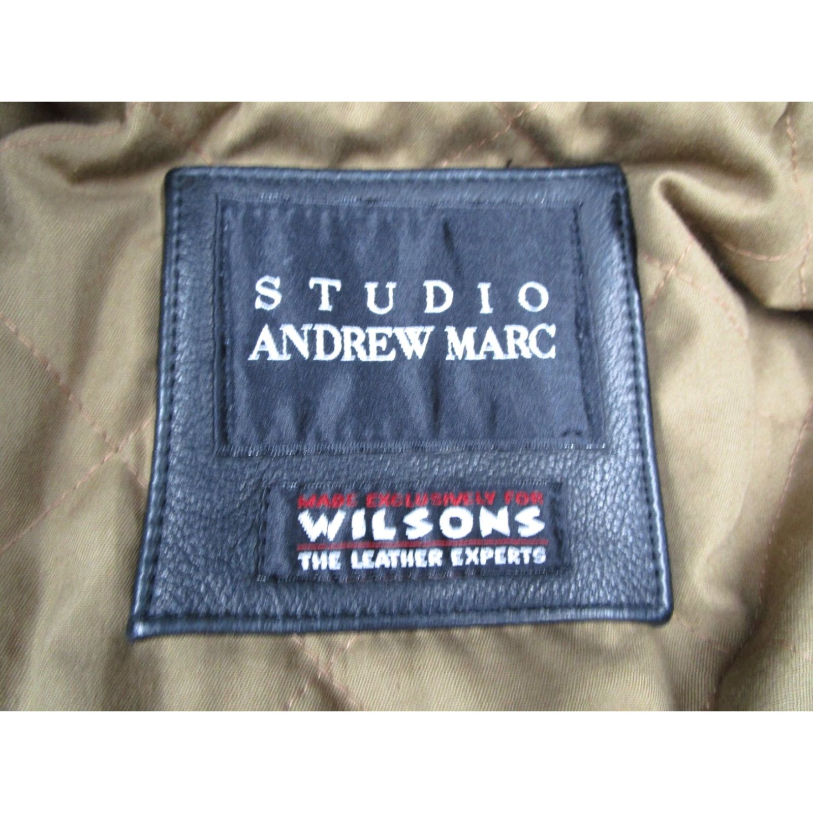 Vintage Wilsons Studio Andrew Marc Jacket Men Medium Black Leather Button Up Lined Retro Motorcycle Jacket Size US M / EU 48-50 / 2 - 4 Thumbnail