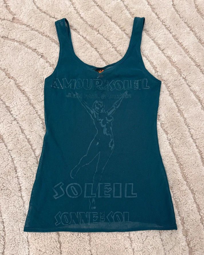 image of Jean Paul Gaultier Amour Soleil Mesh Tank Top (Xs) in Navy, Men's