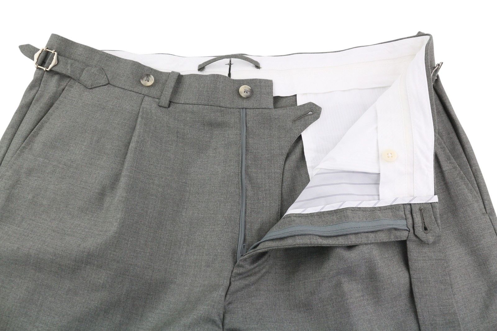 Suitsupply VIGO ZC UK44R Grey Melange Wool Pleated Trousers 84340 Size 44R - 3 Thumbnail