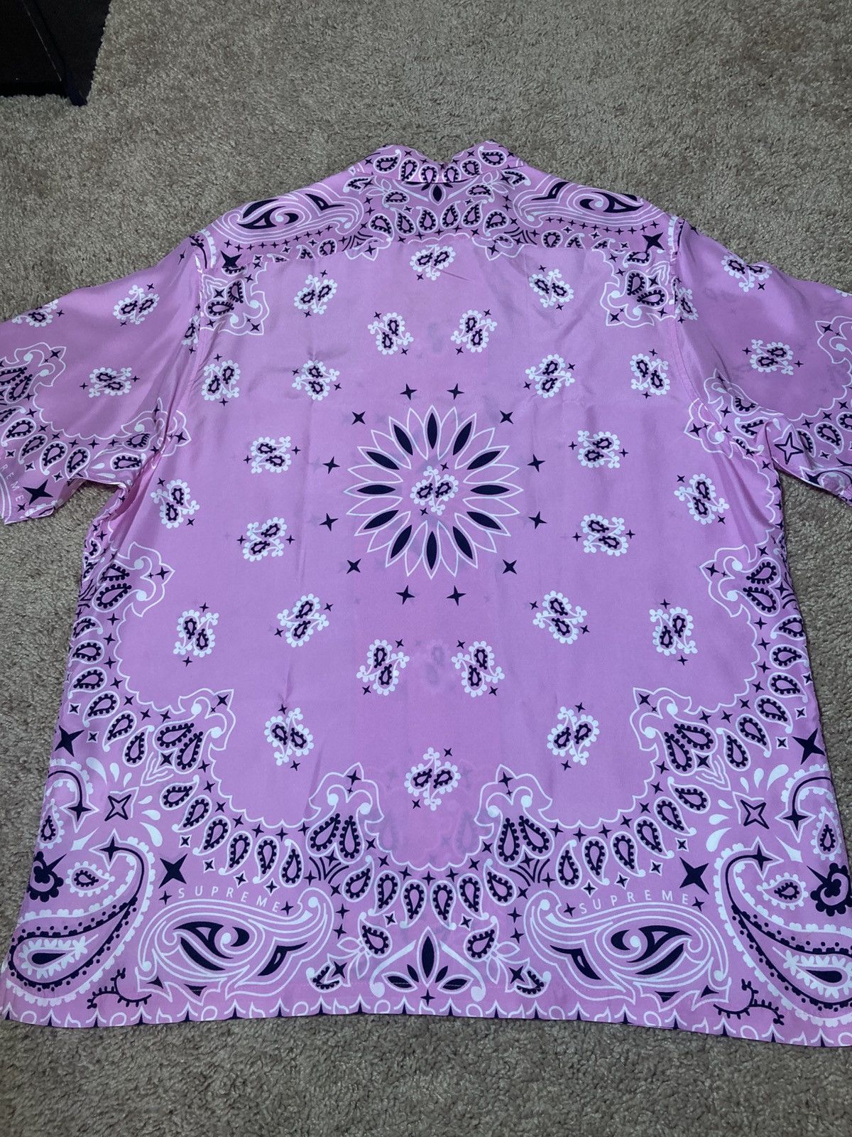 Supreme SS21 Supreme Silk Pink Bandana Button Up Shirt Pattern 2021 Size US XL / EU 56 / 4 - 8 Thumbnail