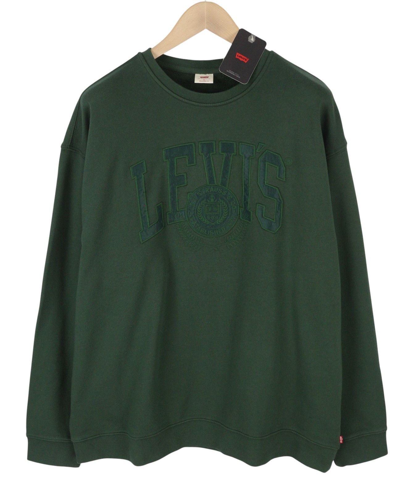 Levi's RELAXED FIT XL Green Crew Neck Logo Pullover 87108 Size US XL / EU 56 / 4 - 1 Thumbnail