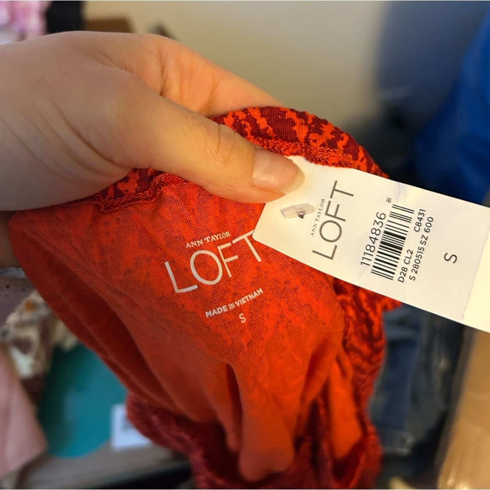 Loft Nwt Loft Orange Chevron Elastic Waist Tank Size S / US 4 / IT 40 - 3 Thumbnail
