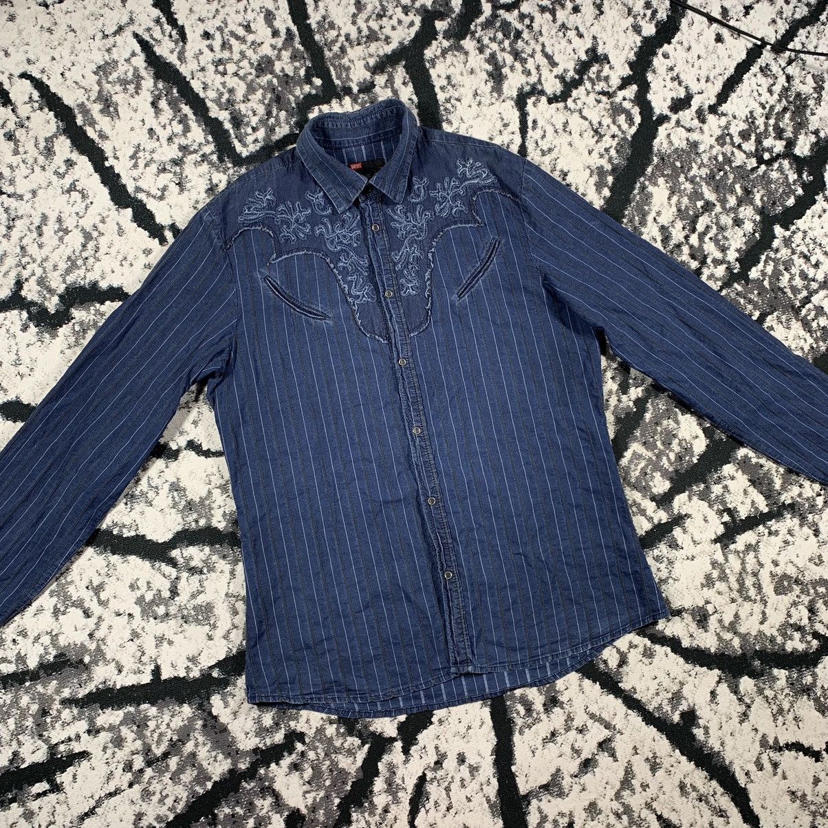Diesel × Vintage DIESEL Western Style Shirt Jeans Embroidery y2k Size US L / EU 52-54 / 3 - 3 Thumbnail