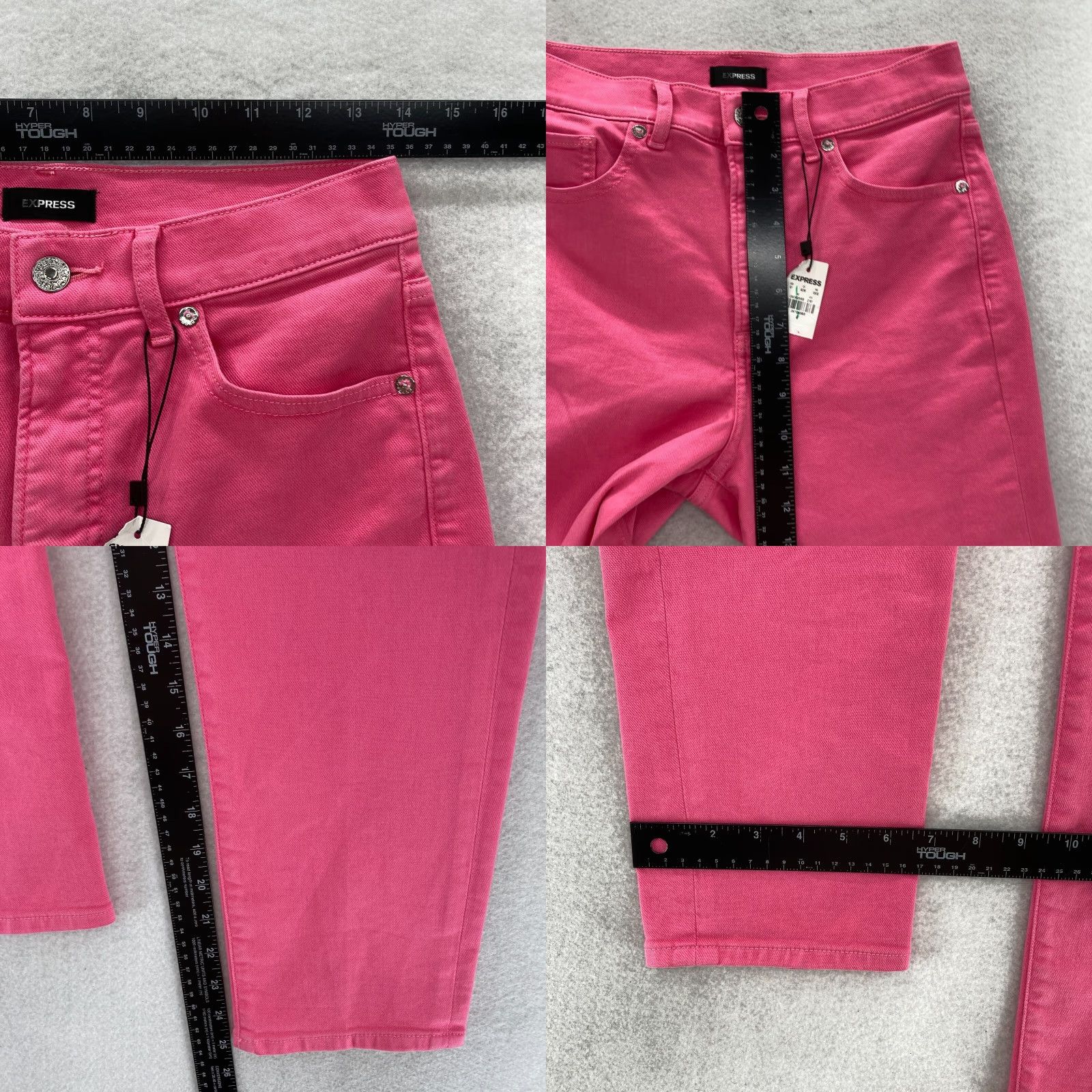 Express Express Jeans Women’s 4 Pink Dark Wash Denim Stretch High Rise 5 Pocket NWT Mom Jeans Size 27" / US 4 / IT 40 - 8 Thumbnail